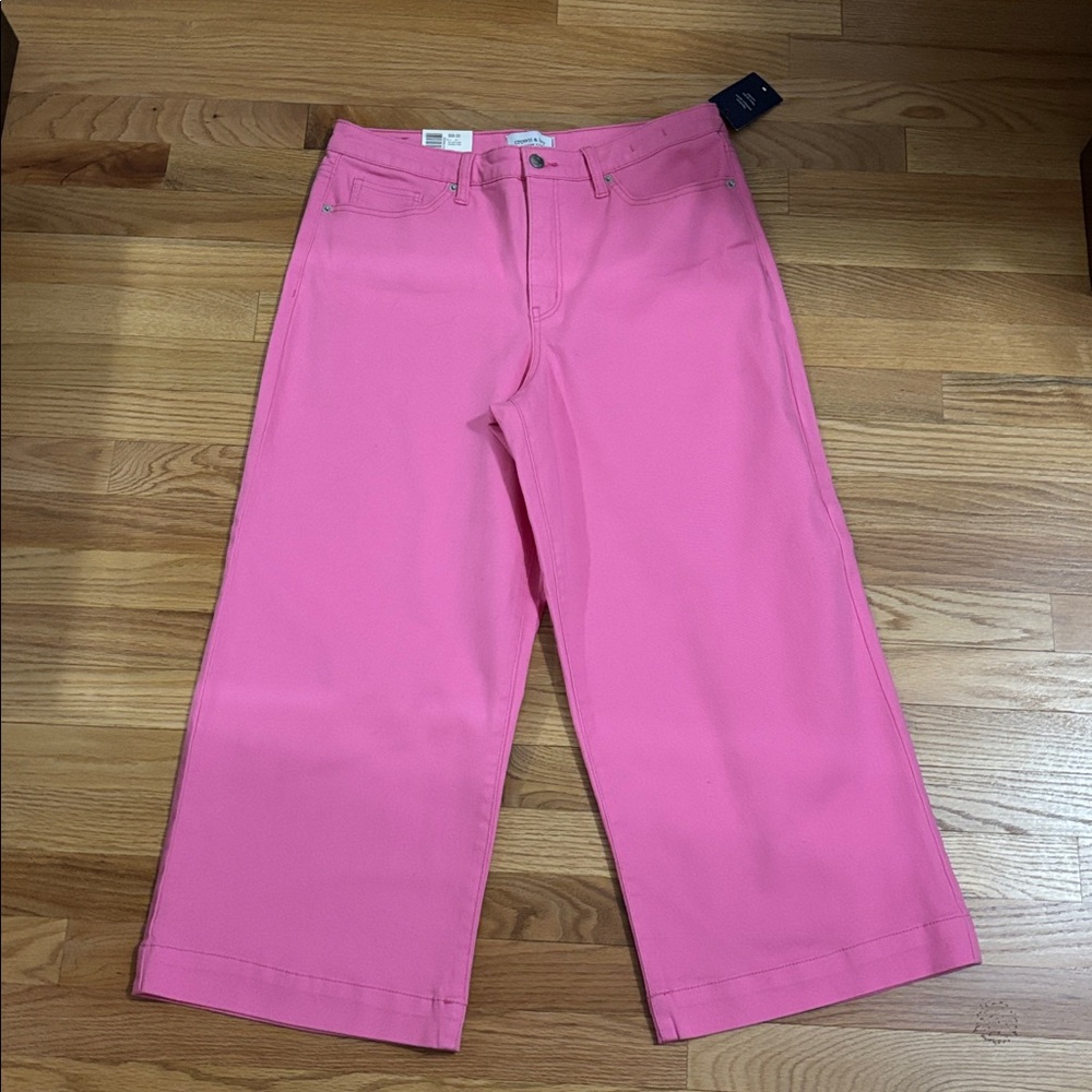 crown & ivy Cropped Wide Leg Denim
